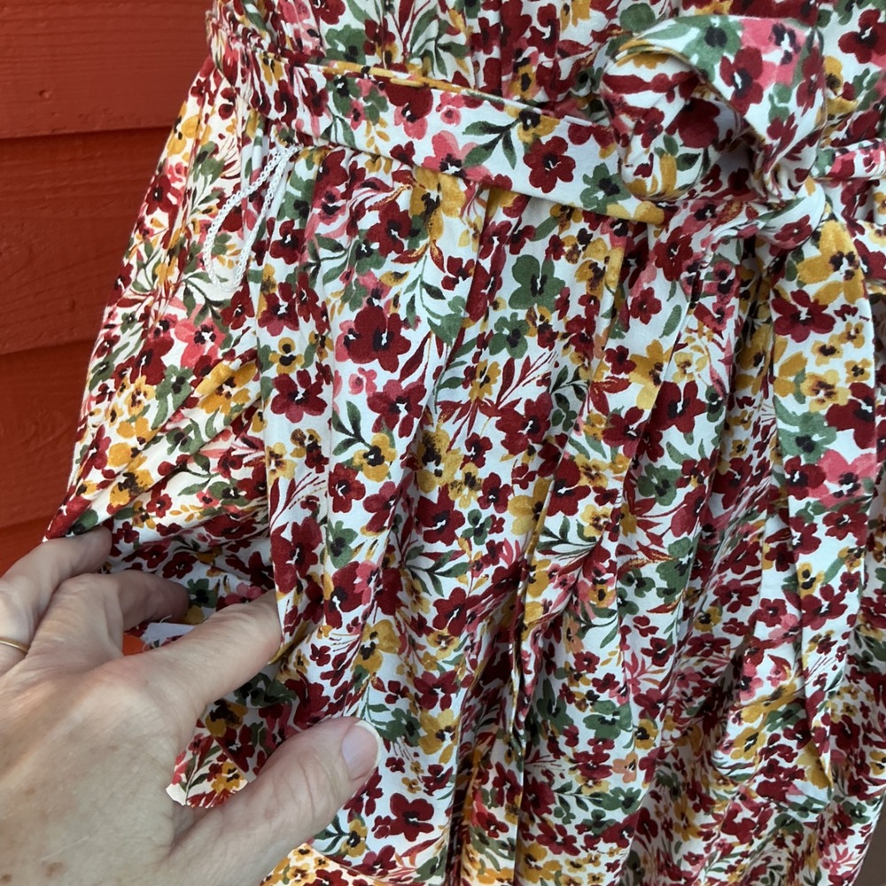Womens Floral Tiered Midi Dress XXL 20 Multi Flutter Sleeve Boho Cottagecore - Picture 8 of 11